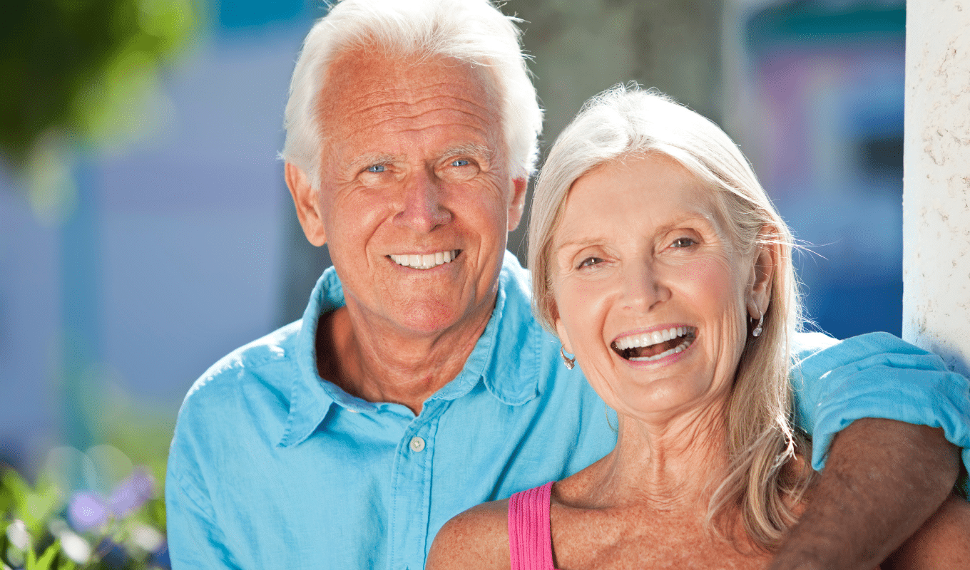 Senior couple smiling adult treatment page photo | Advanced Orthodontics in Burien, WA